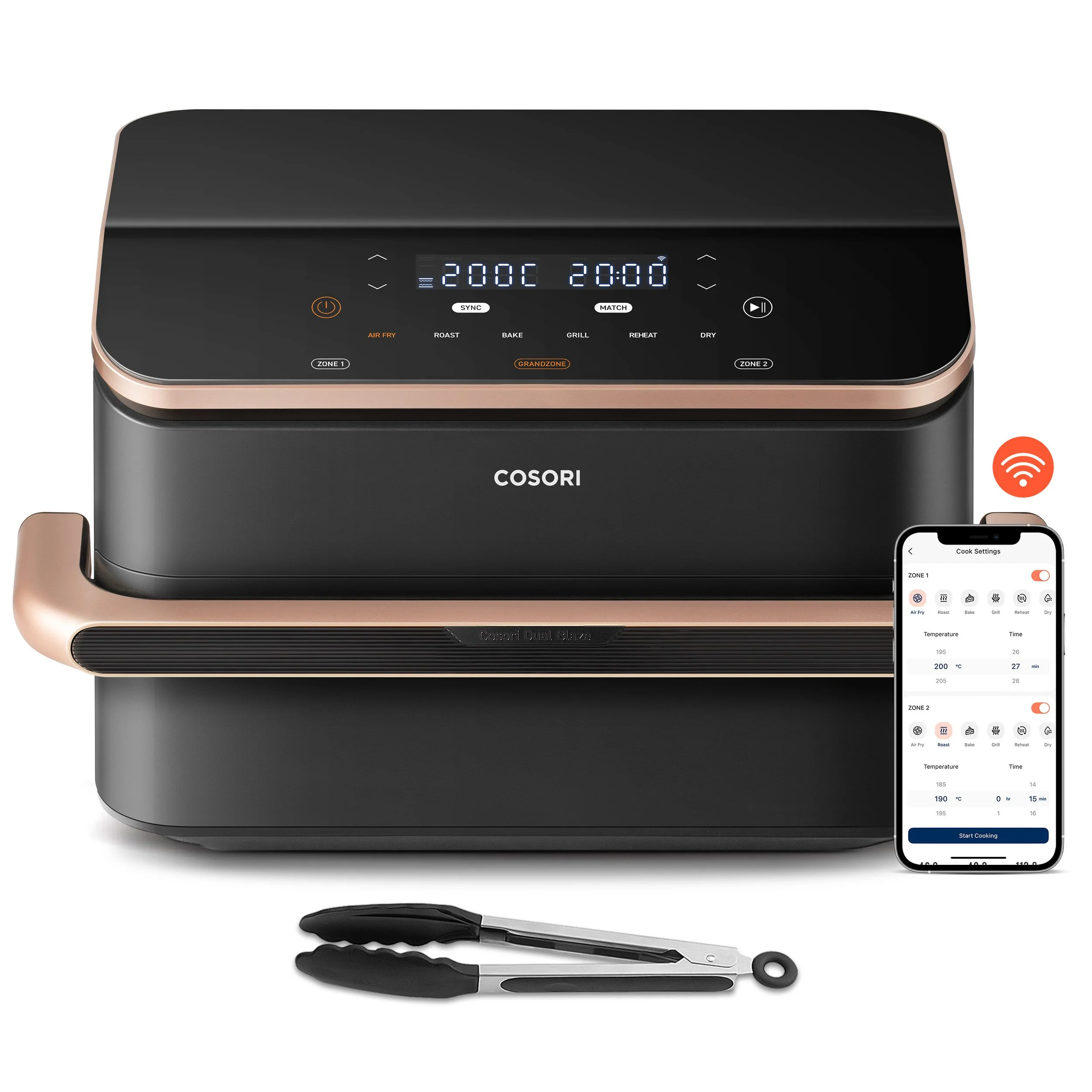 COSORI Dual Blaze Heißluftfritteuse TwinFry Chef CAF-TF101S-AEUR