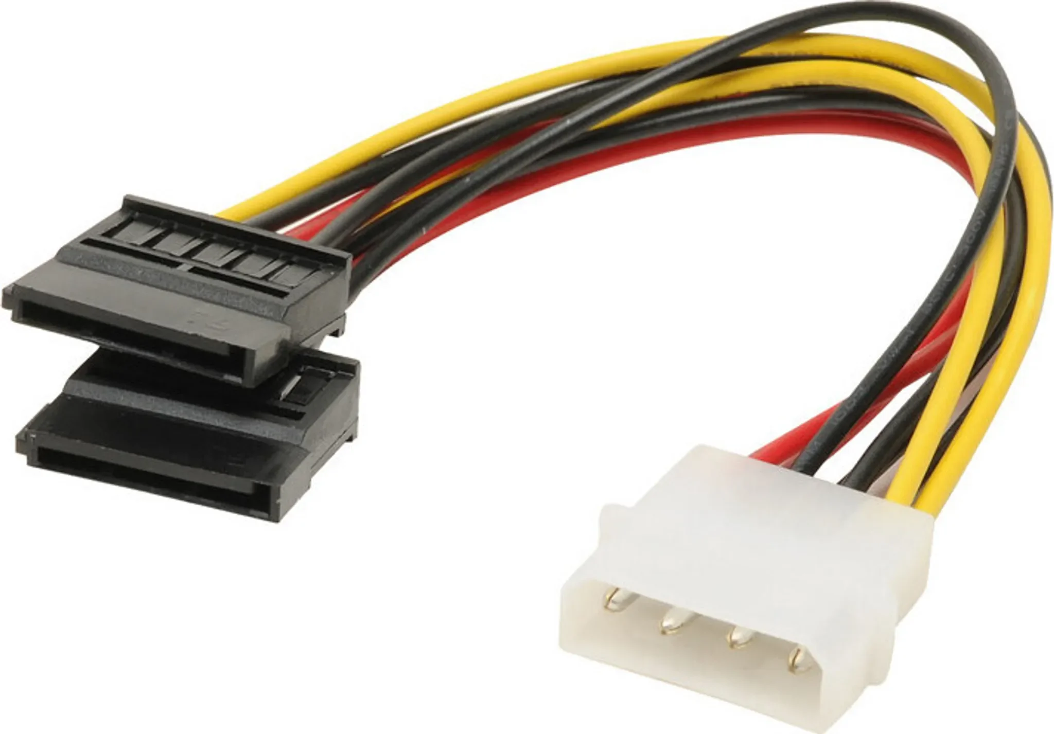 Kabelbude.eu Stromadapter – 4-pol Molex auf 2× 15-Pin SATA, 0,13 m