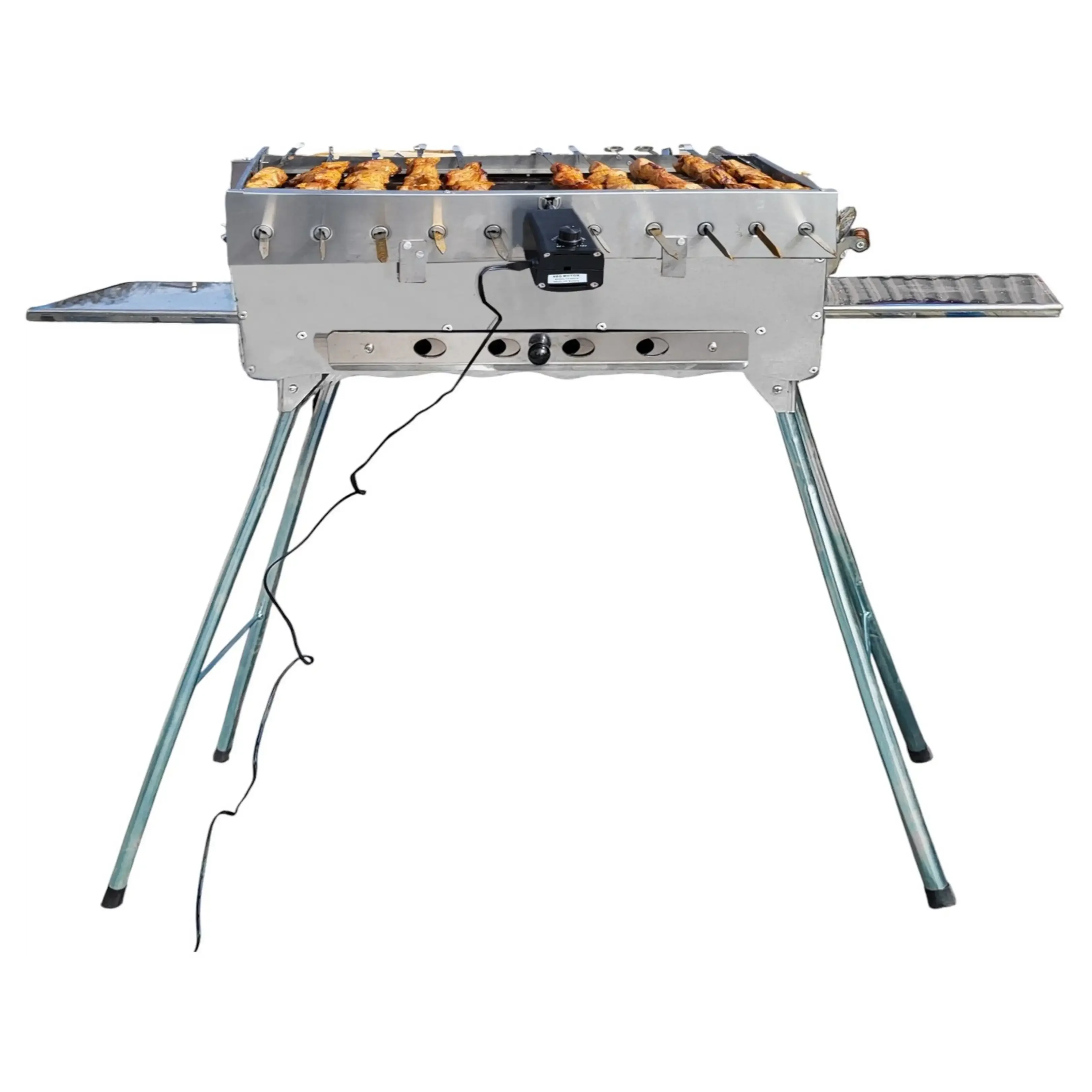GRILLPETER Mangal Astana Schaschlikgrill 11 Spieße 230V Alumotor Silber